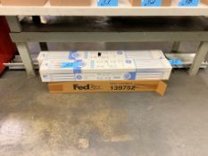 Lot-(1) 8' Fluorescent Light Fixture with Packaged Fluorescent Light Tubes Under (1) Table