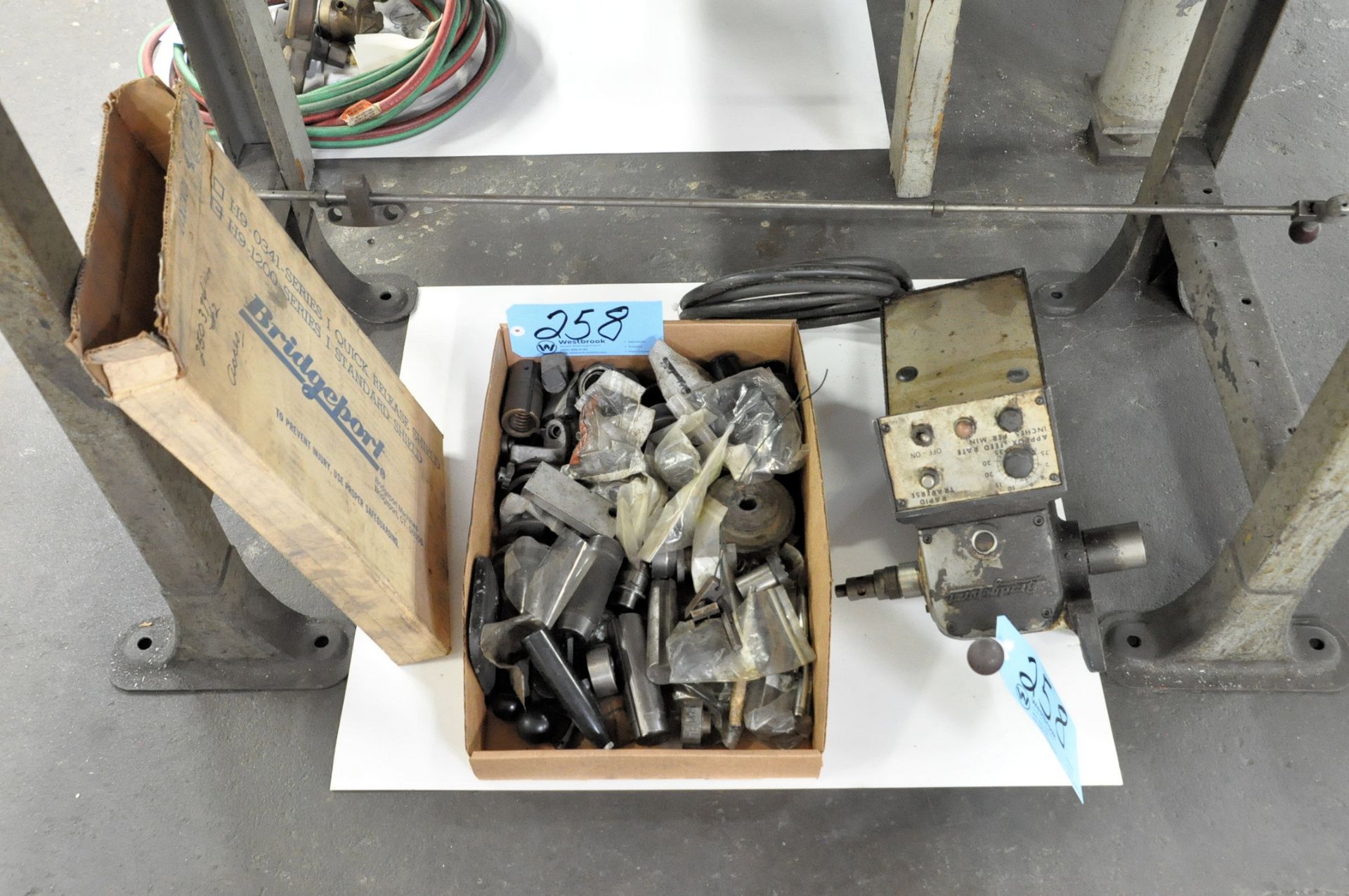 Lot-Bridgeport Parts in (3) Boxes and Power Table Feed - Image 2 of 4