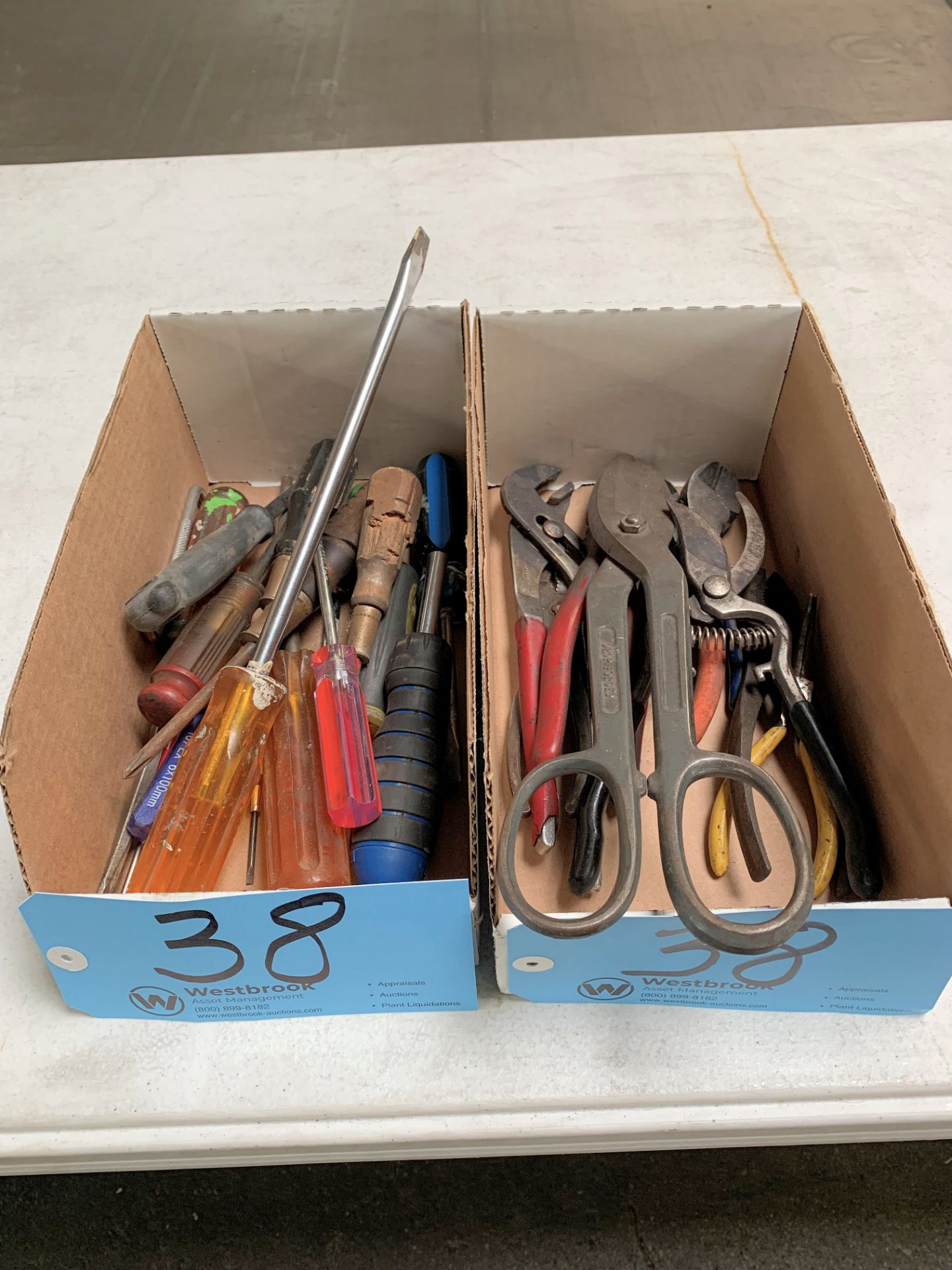 Lot-Screwdrivers, Pliers and Snips in (2) Boxes