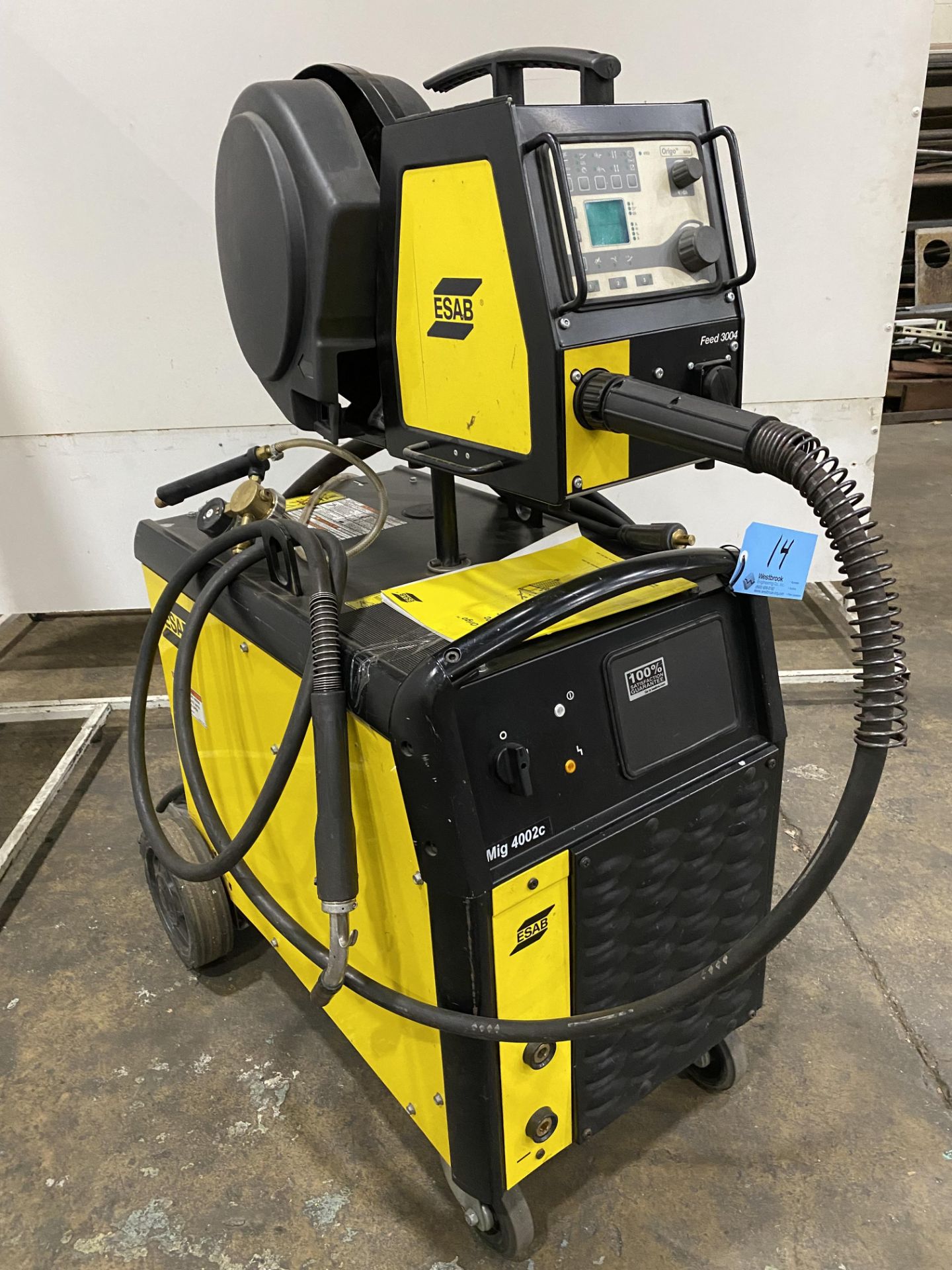 ESAB MIG # 4002C Mig Welder with Aristo Feeder 300, ESAB Gun, Aristo U82 Remote Control Panel - Image 2 of 5