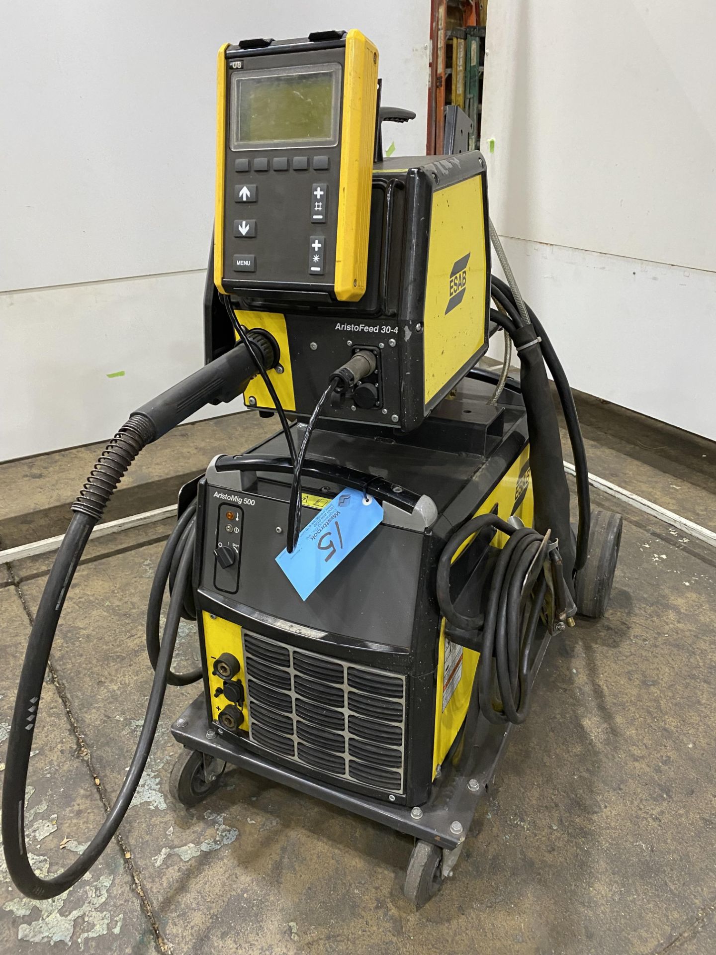 ESAB AristoMIG 500 Mig Welder with Aristo 30-4 Feeder, ESAB Gun, ESAB U8 Remote Control Panel