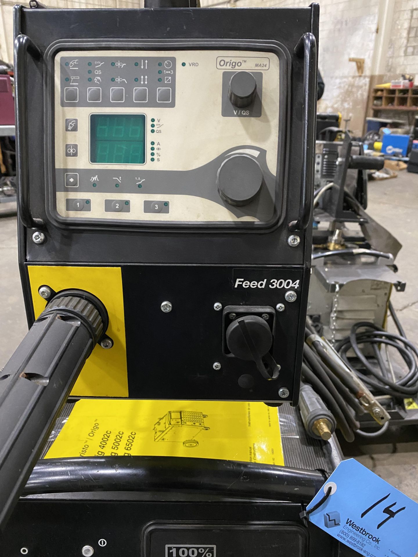 ESAB MIG # 4002C Mig Welder with Aristo Feeder 300, ESAB Gun, Aristo U82 Remote Control Panel - Image 3 of 5