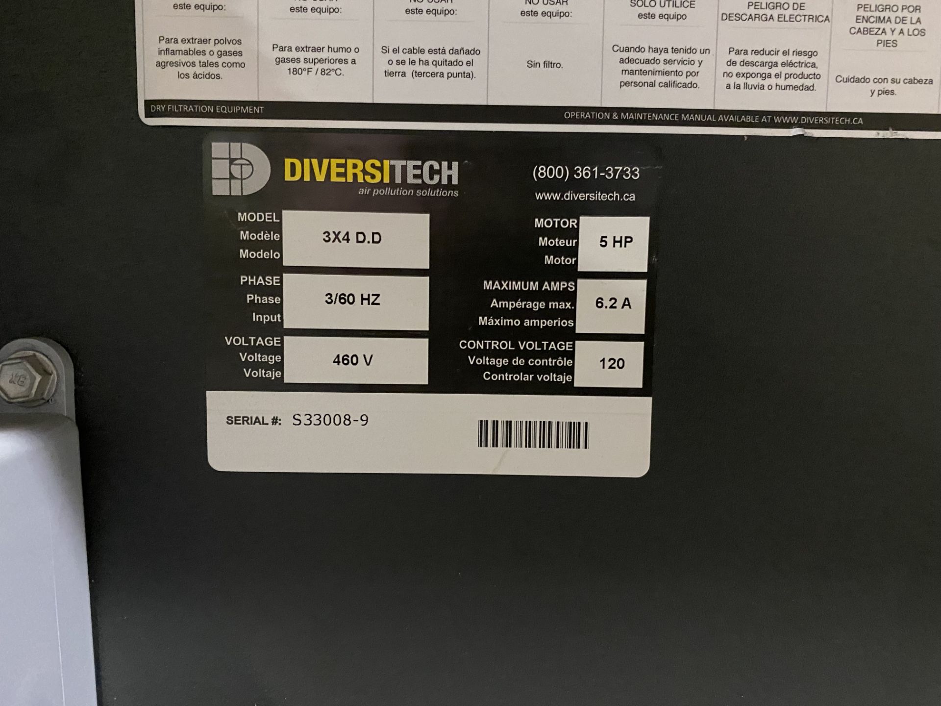 Diversitech Downdraft Table Model #3X4DD, "Like New Condition" - Image 4 of 4