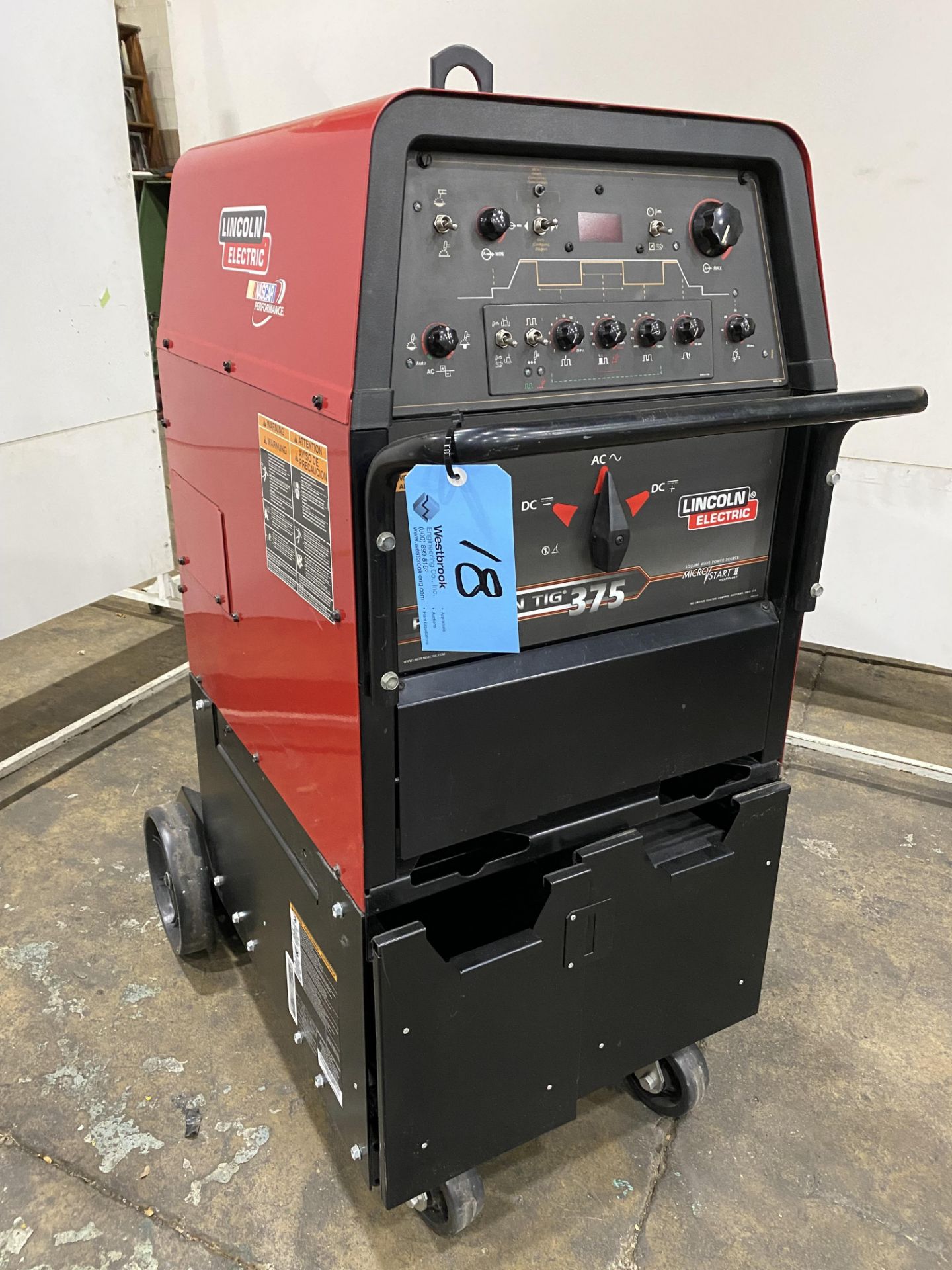 Lincoln Precision Tig 375 Tig Welder, Under Cart Water Cooler