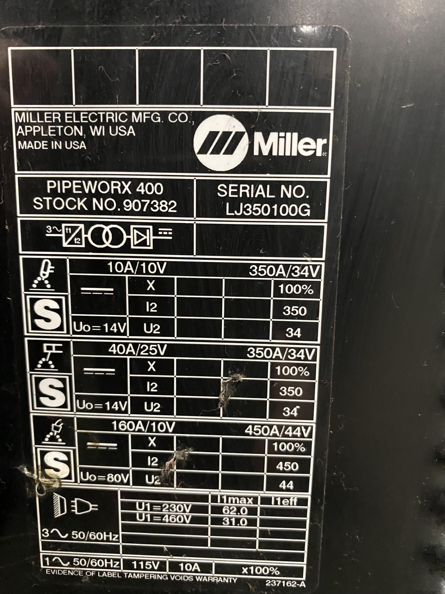 Miller Pipeworx 400 Welding System, Pipeworx Dual Feeder, Two Magnum Pro Guns - Image 3 of 3