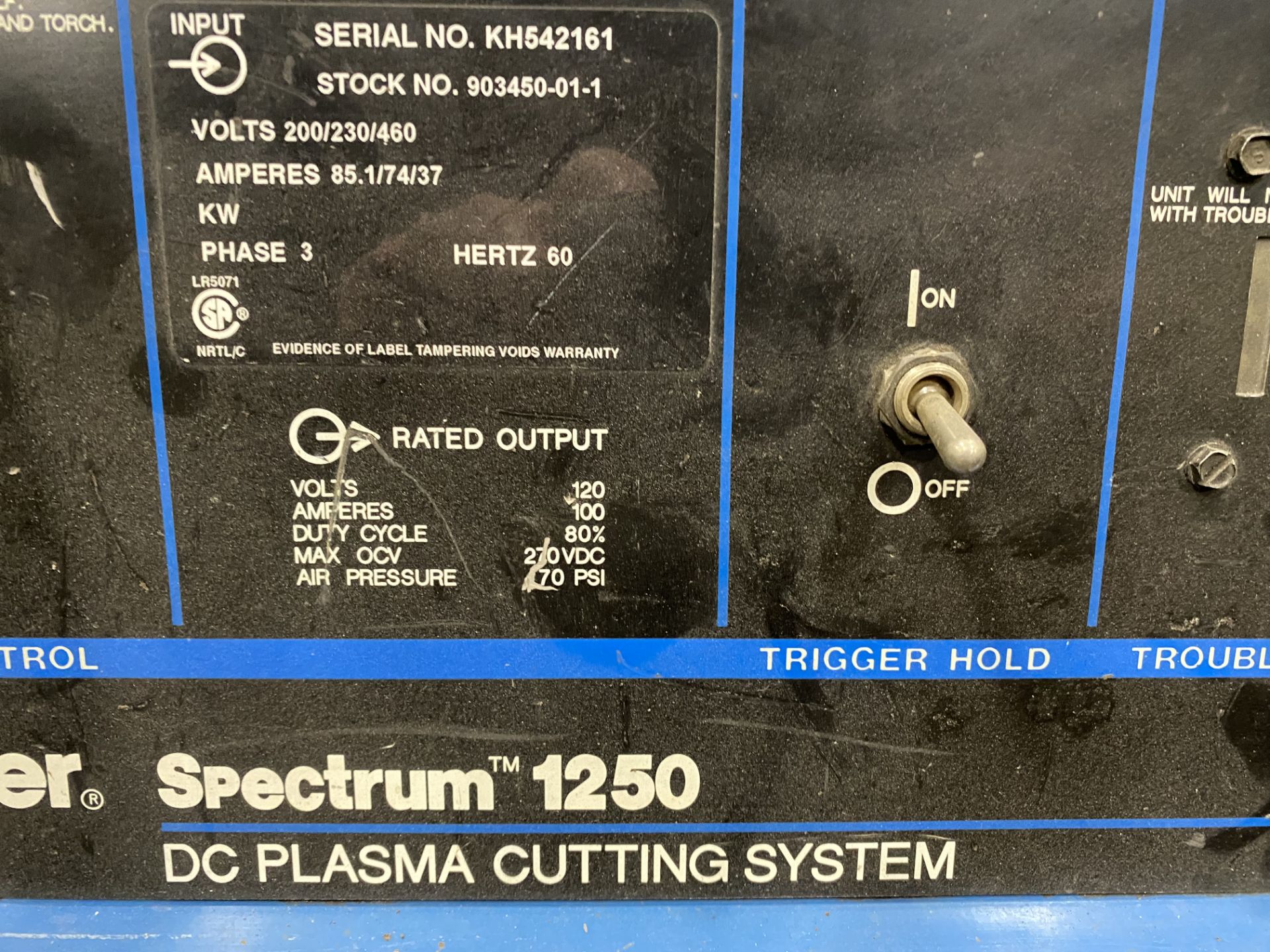 Miller Spectrum 1250, DC Plasma Cutting System - Image 2 of 2