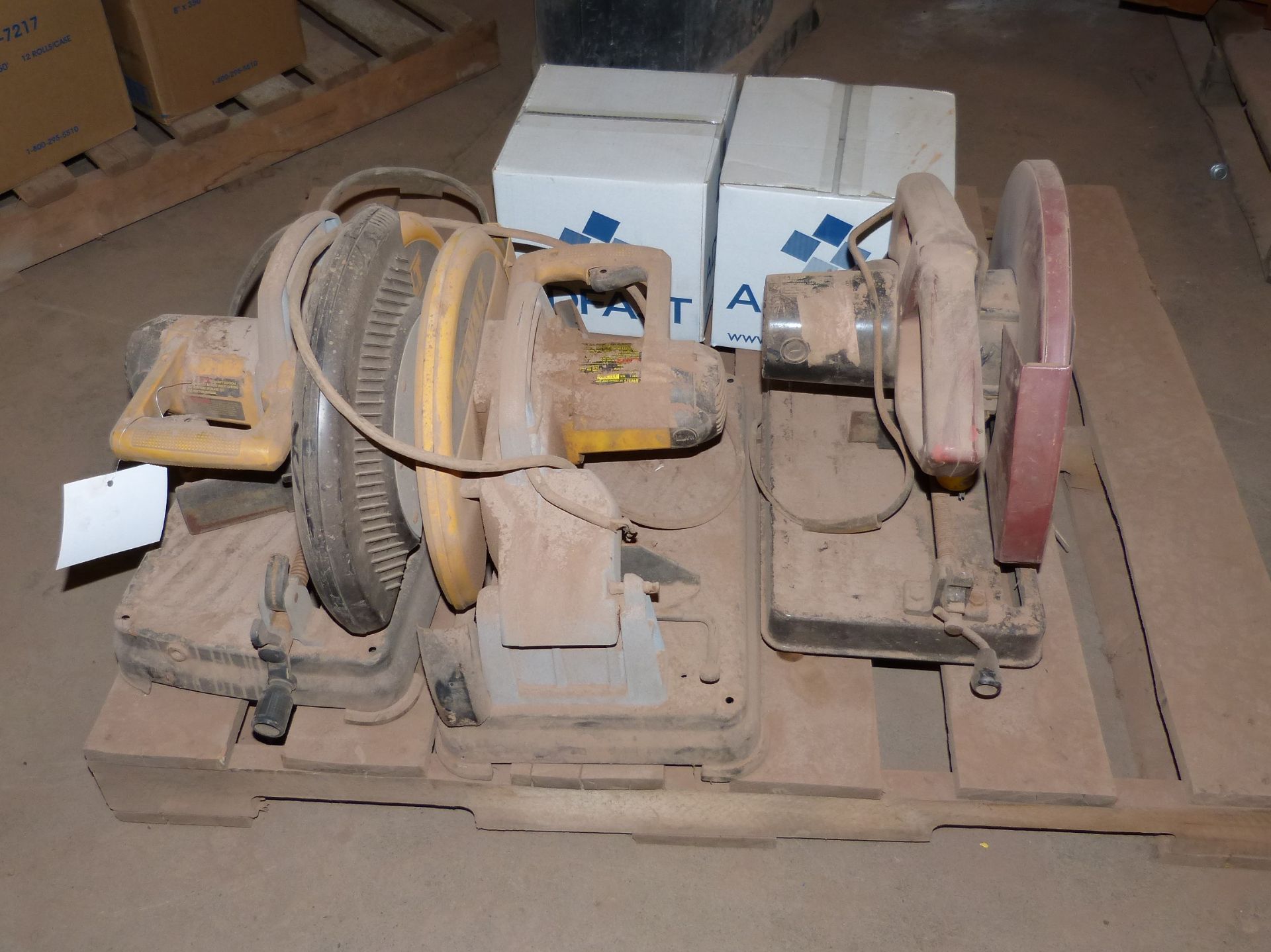 (1) SKID OF ELECTRIC ABRASIVE CUT OFF SAWS (NOT WORKING PROPERLY) - Image 2 of 3