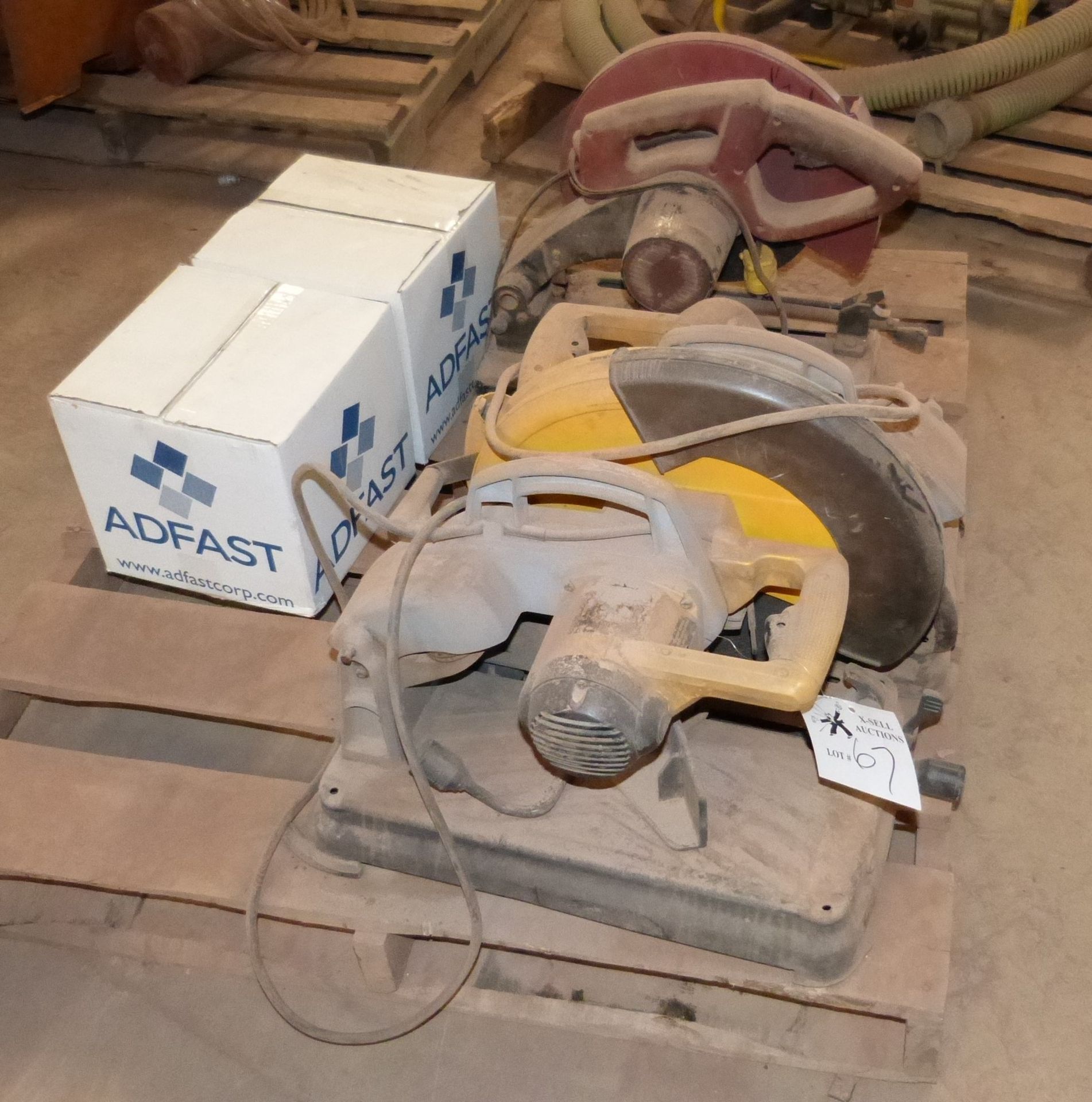 (1) SKID OF ELECTRIC ABRASIVE CUT OFF SAWS (NOT WORKING PROPERLY)