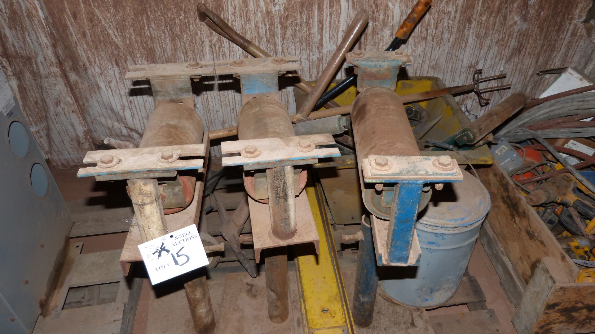 (1) LOT MISC. METAL ROLLER STANDS, SHOP TOOLS - Image 2 of 3