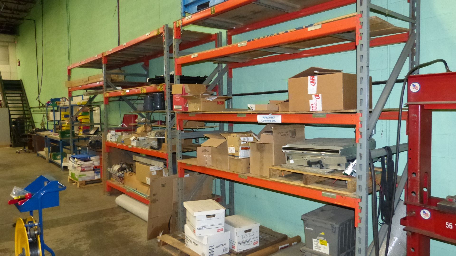 LOT (5) SECTIONS OF ADJUSTABLE WAREHOUSE RACKING