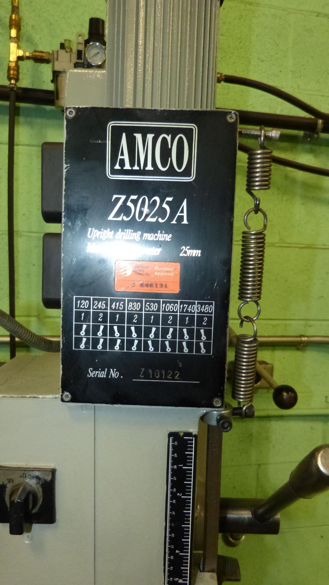 AMCO GEAR HEAD DRILL PRESS, MODEL 25025A, 6'' QUILL TRAVEL - Image 5 of 5