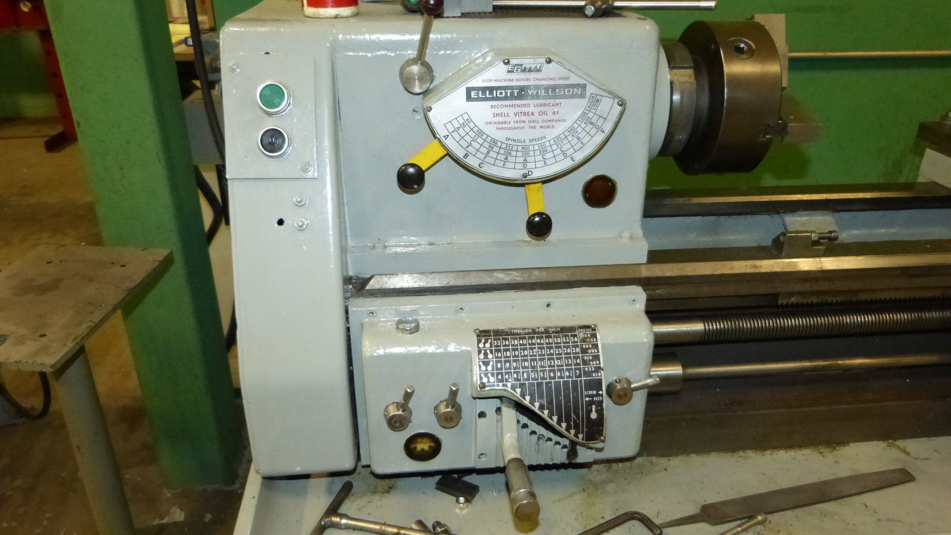 ELLIOT ENGINE LATHE, 14'' X 24'', INCH/METRIC TREADING, 30 TO 1200 RPM - Image 6 of 7