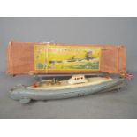 CK Karamochi (Japan) - A boxed tinplate (possibly pre-war) Diving Submarine by CK Karamochi of