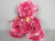 Charlie Bears - A Charlie Bears made soft toy teddy bear 'Raspberry Trifle' CB631404 ,