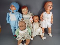 Vintage Dolls - Collection of large composite dolls, some in original clothing.