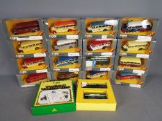 Corgi - A fleet of 17 mainly Code 3 diecast model Bedford OB buses by Corgi in various Operator