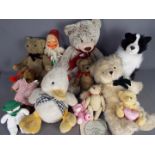 A collection of unboxed vintage dolls and mainly soft toys. All items are in Playworn condition.