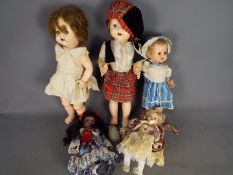 Pedigree, Others - A creche of five unboxed children's mainly hard plastic dolls,