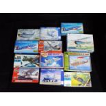 Heller, Hasegawa, AirfixTrumpeter , Others - 12 plastic model aircraft kits in various scales.