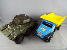 Sharna, Plasto - Two unboxed large scale plastic vehicles.