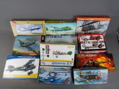 Eduard, Hasegawa, Revell Hobby Craft, others - 11 boxed plastic model kits in various scales.