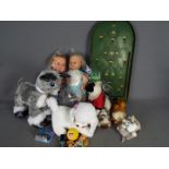 Withdrawn - A collection of unboxed childrens soft toys, vintage dolls,