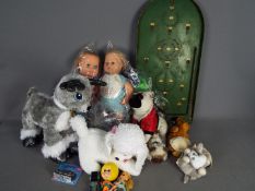 Withdrawn - A collection of unboxed childrens soft toys, vintage dolls,