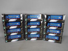 Cararama - 12 boxed 1:80 scale Mercedes Benz Actros trucks 'Knights of Old'.