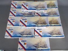 IMAI - A group of 11 boxed 1:350 scale plastic model kits of IMAI Waterline Series B-314 Romania 3