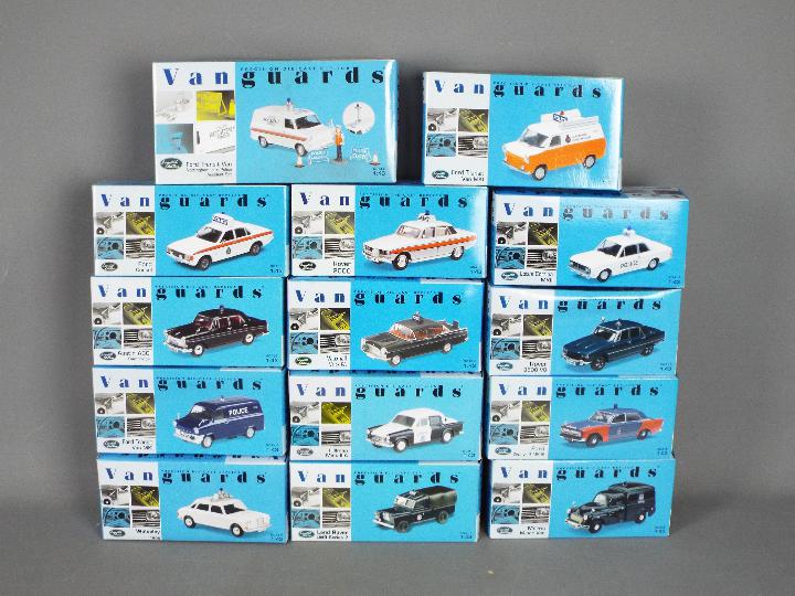 Vanguards - A group of 14 boxed diecast police vehicles from Vanguards.