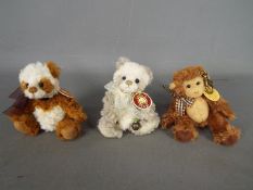 Charlie Bears - three Charlie Bears comprising a monkey entitled Bag Buddy Mina CB615015 (with