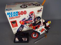 Galoob - A boxed vintage 'Mean Lean 500' radio control racing cycle.