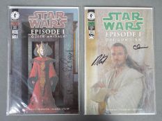 Star Wars - Two signed limited edition Star Wars Episode I comic books.