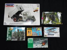 Emhar, Warhammer, Frog, Revell - A collection of plastic model kits in various scales.