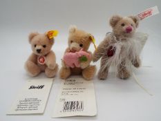 Steiff - three Steiff bears comprising 039294 Mini Teddy Bear,