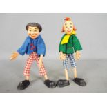 Schleich - A pair of unboxed Max and Moritz Bendy Rubber Dolls by Schleich circa 1930 .