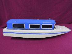 A scratch built model of a lake vessel 'Party Boat' measuring approximately 28cms (H) x 85cms x