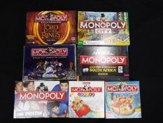 Waddingtons, Monopoly - Seven boxed modern editions of the board game Monopoly.