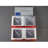 Three boxed two piece diecast model aircraft sets in 1:400 scale.