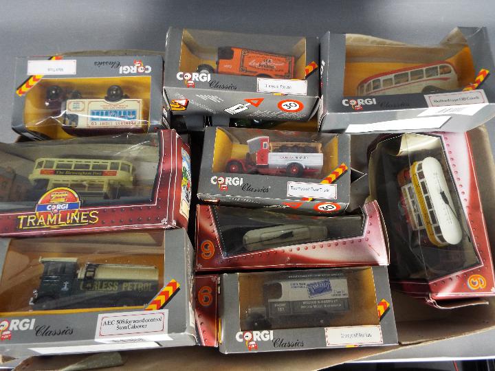 Corgi Classics, Corgi Tramlines - 16 boxed Corgi diecast vehicles.