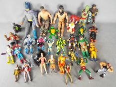 A quantity of action figures to include Thundercats,a Mego Batman figure,