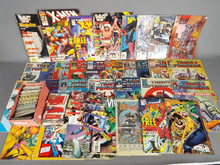 A collection of comics to include X-Men, Marvel Transformers, Spider-Man and similar,