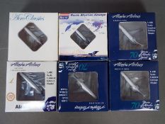 Aero Classics - A fleet of six boxed diecast model aircraft by Aero Classics in 1:400 scale.