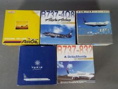 Dragon Wings - Five boxed diecast model aircraft in 1:400 scale mainly from the Dragon Wings