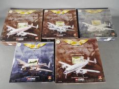 Corgi Aviation - Five boxed diecast model aircraft in 1:144 scale.