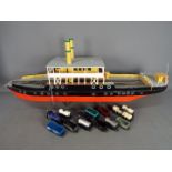 A scratch built model of a Norwegian ferry boat,