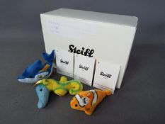 Steiff - Three Steiff Mini Animals comprising # 112225 'Clippy Dolphin',