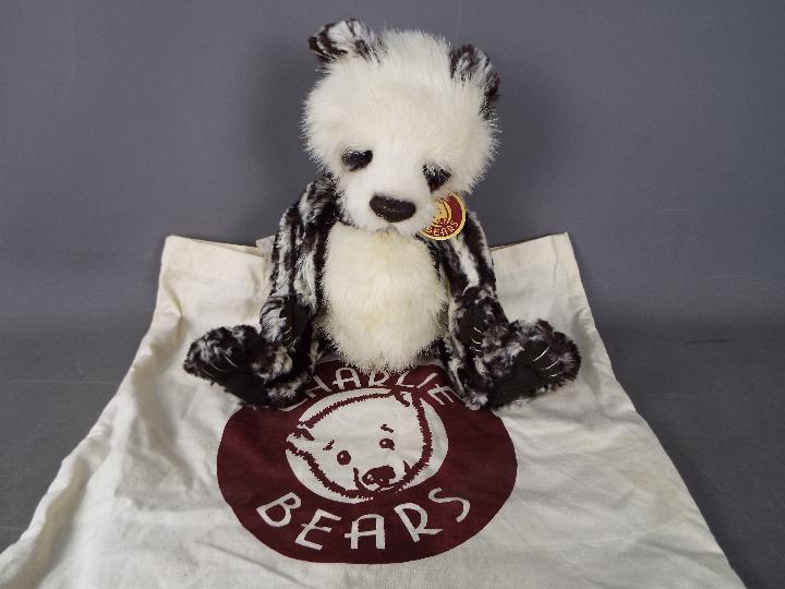 Charlie Bears - A Charlie Bears toft toy teddy bear in the form of a panda, # CB094318 'Alanna',
