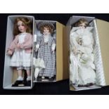 Alberon - Three boxed Alberon porcelain Collectors dolls.