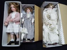 Alberon - Three boxed Alberon porcelain Collectors dolls.